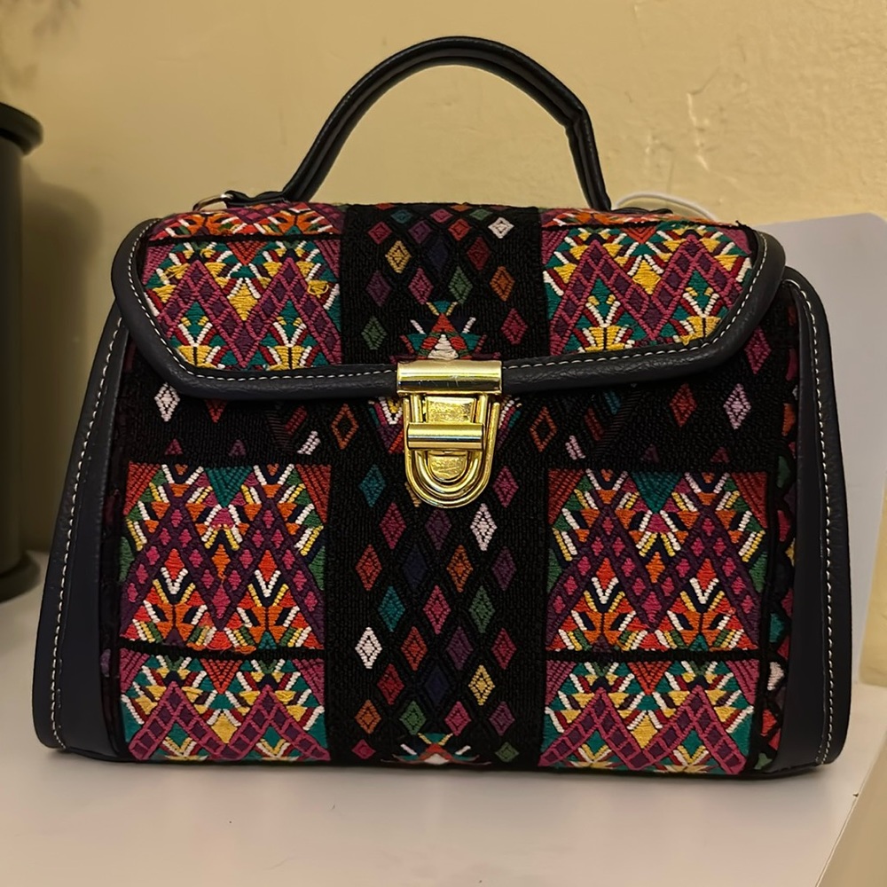 Embroidered  Guatemala Leather bag